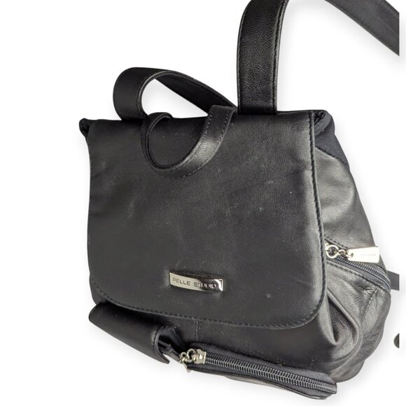 Wilsons Leather Pelle Studio Black Soft Leather Backpack Purse - Picture 7 of 16